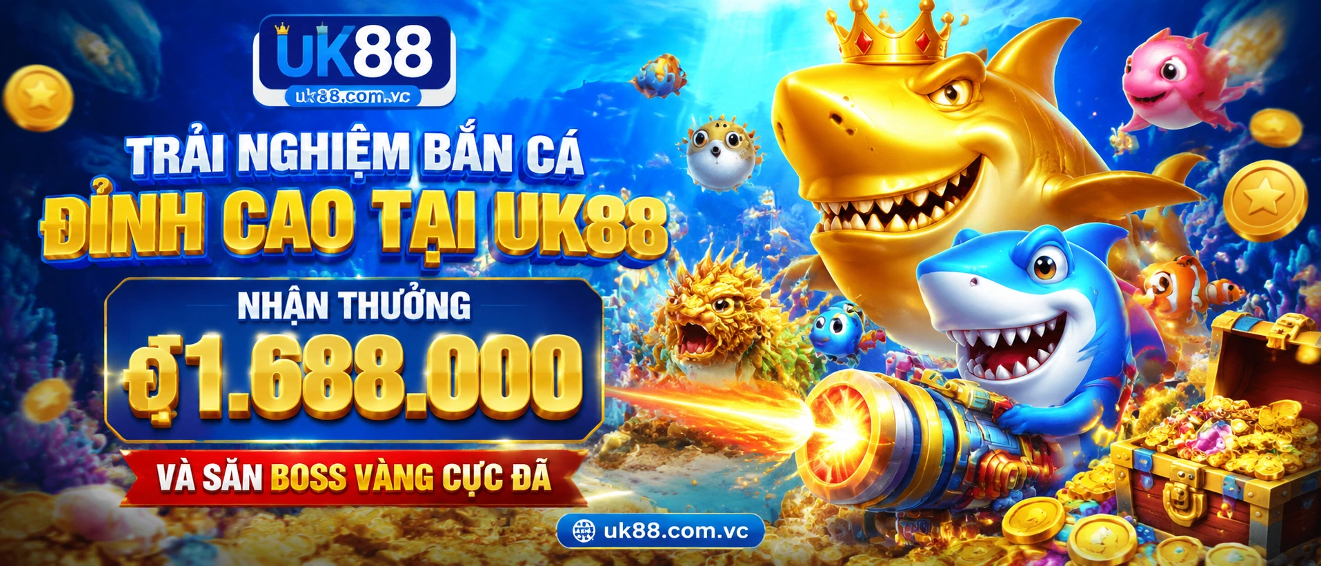 Bắn Cá Đại Dương 3D với boss fish và nền biển sâu